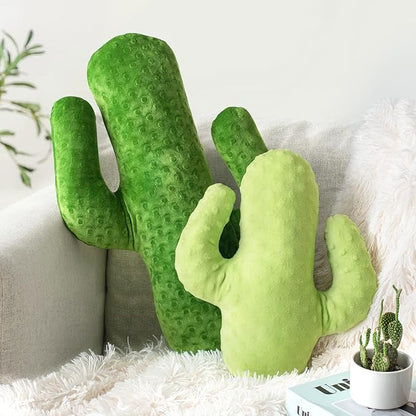 AELS Set of 2 Cactus Decorative Throw Pillows, 22"& 14" Cactus Plush Pillow Set, 3D Office Nap Pillow, Cute Succulent Throw Pillow for Nursery Bedroom Room Decor, Grass Green & Lime Green