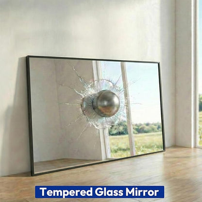 30" x 48" Matte Black Wall Mirror, 48" x 30" Large Metal Framed Landscape Decor, Horizontal Bathroom Mirror for Wide Vanity & Dining Room