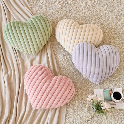 Heart Pillow, Heart Shaped Pillow with Soft Plush for Couch Bed, Decorative Throw Pillows for Bedroom Livingroom, Cozy Heart Pillows Home Decor Pillow Cushion (Grey Pink, Mini 12.9" x 9.8")
