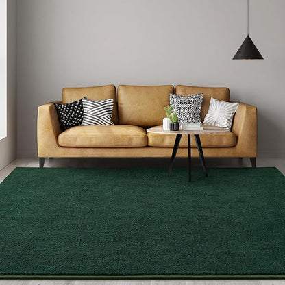 Gifeas Large Ultra Soft Modern Area Rugs for Living Room Bedroom, 6x9 Feet Deep Green Thickened Memory Foam Indoor Solid Minimalist Carpets, Non-Slip Comfy Rug for Boys Girls Nursery Room Home Decor