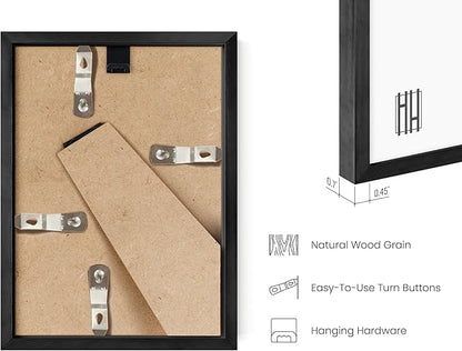 HAUS AND HUES 4x6 Black Metal Picture Frames - 4X6 Frames Bulk - Features Premium Aluminum, Vertical Hanging, Easel Back for Tabletop, Home, Office (4x6 in, Black, Set of 25)