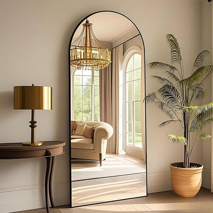 58"x19"Floor Mirror Full Length,Arched Full Length Mirror with Stand,Full Body Mirror,Hanging or Large Leaning for Bedroom Living Room Black