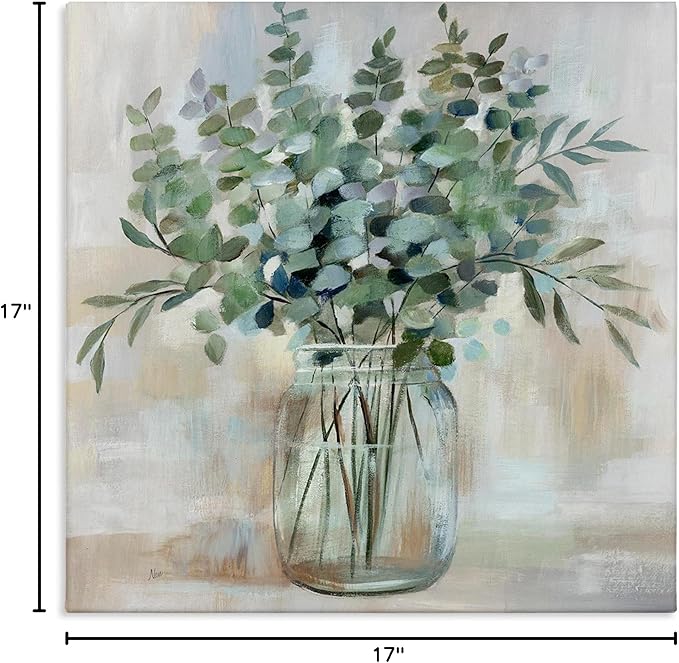 Stupell Industries Soothing Eucalyptus Herb Arrangement, Designed By Nan, 17 x 17, Canvas Wall Art