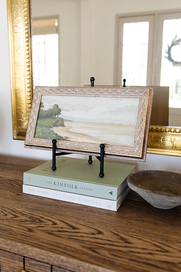 Petal Lane Beach Wall Art - 15x8 Framed Antique Decor - Make Your Own Gallery Wall Frame Set - Dark Academia Wall Decor - Canvas Wall Art with Vintage Frame (Beach)