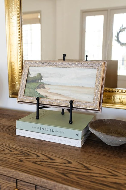 Petal Lane Beach Wall Art - 15x8 Framed Antique Decor - Make Your Own Gallery Wall Frame Set - Dark Academia Wall Decor - Canvas Wall Art with Vintage Frame (Beach)