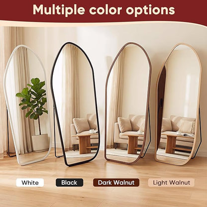 Suidia Full Length Mirror, Oversized Floor Mirror with Solid Wood Frame, Large Standing Mirror for Bedroom Living Room, Wood Art Style, Black, 68" L x 26" W
