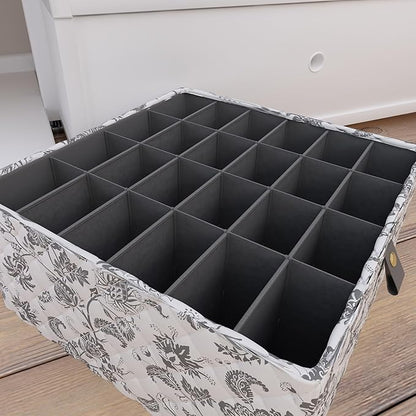 Martha Stewart Shallow Collapsible Storage Photo Organization Bin Container With Lid, Bedford Floral