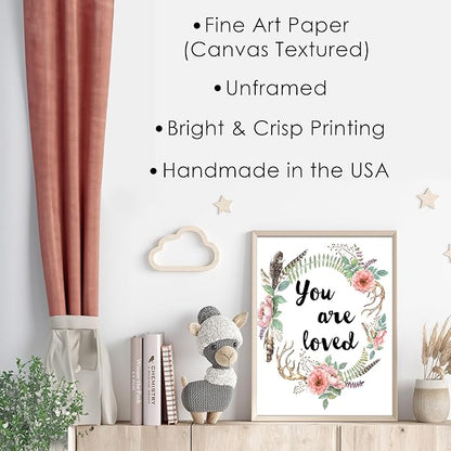 DREAM BIG PRINTABLES Tropical Leaves Wall Art Prints (Set of 6) - Botanical, Vintage, Aesthetic - Unframed 8x10s - Green Leaf Pattern - Indoor, Kitchen, Living Room
