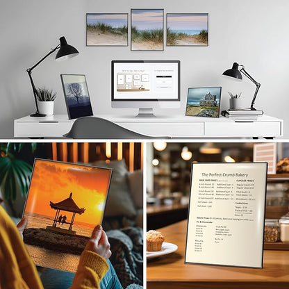 MANTELLO ESSENTIALS 8x10 Picture Frame - Set of 6 - Black Frames, Picture Frames for Wall and Tabletop
