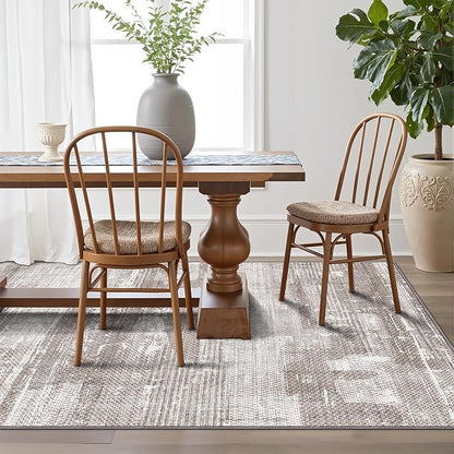LUMI 5x8 Washable Area Rug for Living Room, Ultra Soft Stain Resistant Carpet with Non Slip Rubber Backing, Non-Shedding Low Pile Rugs for Bedroom, Dining Room, Indoor, Office