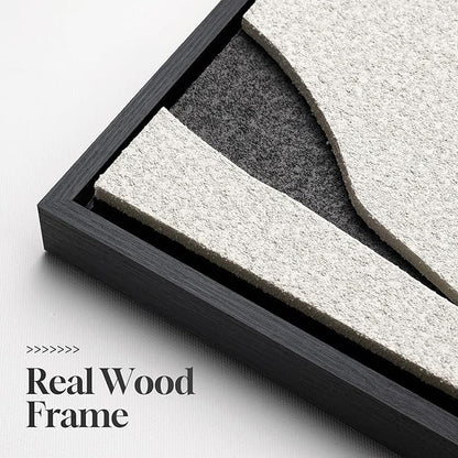 Large 3D Textured Framed Black and White Abstract Wall Art for Living Room, 3 Piece Modern Artwork for Walls, Minimalist Black White Texture Paintings for Hallway Office Wall Decor 24x36 In