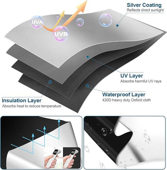 100% Blackout Curtains for Bedroom, Portable DIY Window Blinds, No Drill Window Shades & Blackout Blinds with Stickers & Tabs for Travel, Dorm Room, Media Room (79" x 57")