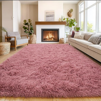 Area Rug for Living Room 6x9, Ultra Soft Shaggy Area Rugs for Bedroom, Upgrade Non-Slip Plush Fuzzy Carpet for Bedroom Girls Boys Room Home Nursery Teens Modern Indoor Home Dorm Decor,Pimk