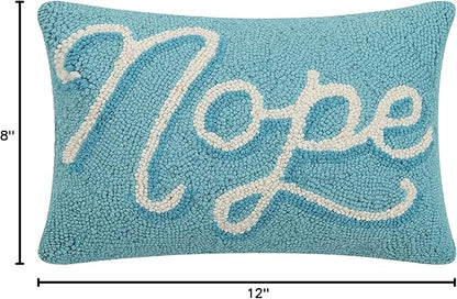 Peking Handicraft 30JES1475C12OB Nope Hook Pillow, 12-inch Long, Wool and Cotton