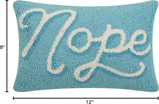Peking Handicraft 30JES1475C12OB Nope Hook Pillow, 12-inch Long, Wool and Cotton