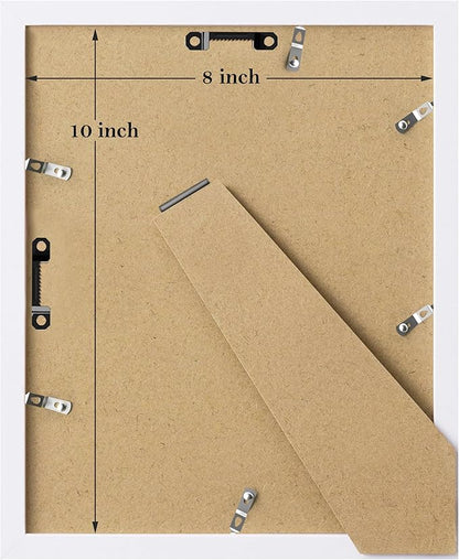 eletecpro 8x10 Picture Frames Set of 9 Classic Gallery Wall Frame Set, Displays 5x7 with Mat or 8x10 No Mat, Picture Frames Collage Wall Decor, White Frames for Home Decor