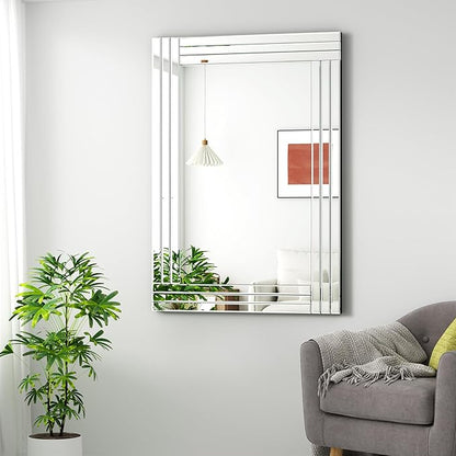 Decorative Wall Mirror Gorgeous Silver Mirror for bedrooms, bathrooms, entryways hallways, Living Room and Dining Room Walls “40x28”