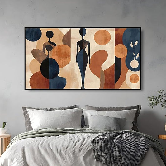 Extra Large Wall Art for Living Room Above Couch Bedroom Office, Beige Abstract Modern Luxury Framed Crystal Porcelain Wall Decor, Waterproof Easy Clean Artwork for Home Hotel Restaurant Spa 29x58 Inch