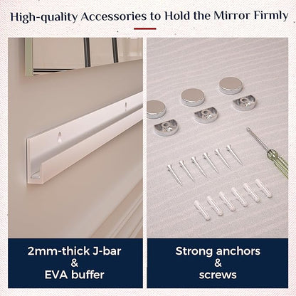Keonjinn 65" x 22" x 2PCS Full Length Home Gym Mirror for Wall,Frameless Glass Large Body Workout Mirrors for Gym, Bedroom, Garage, Studio, Oversized Tall Mirror, Activity, Wall Mounted Only