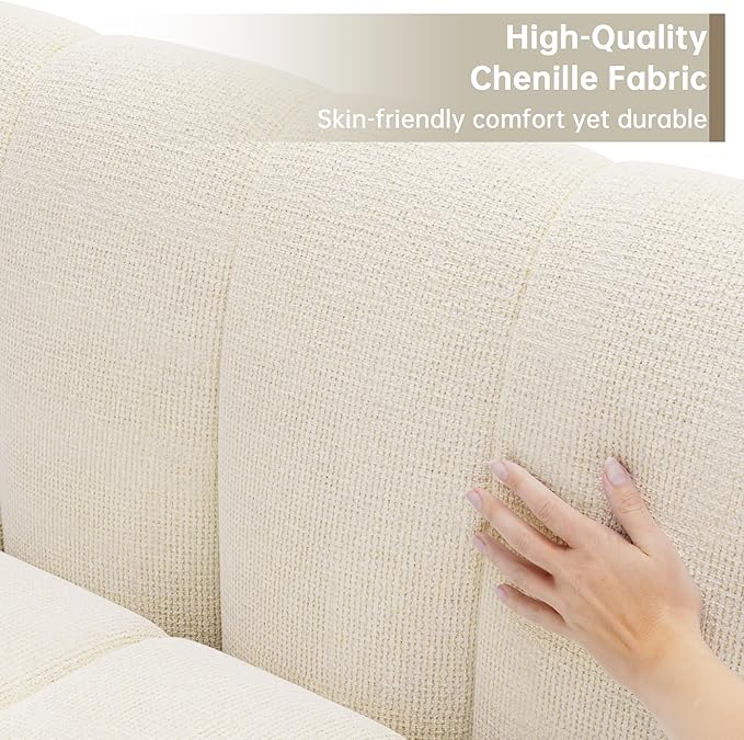 Morden Fort Oversized Sofa Couch Extra Deep Couch Modular Convertible Sectional Sofa Set Comfy Modern Sofas Couches for Living Room Apartment Bedroom Chenille