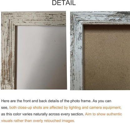 BESCRCL 8x10 Picture Frame Distressed White Set of 6, Display Pictures 5x7 with Mat or 8x10 Without Mat for Wall Mounting or TableTop