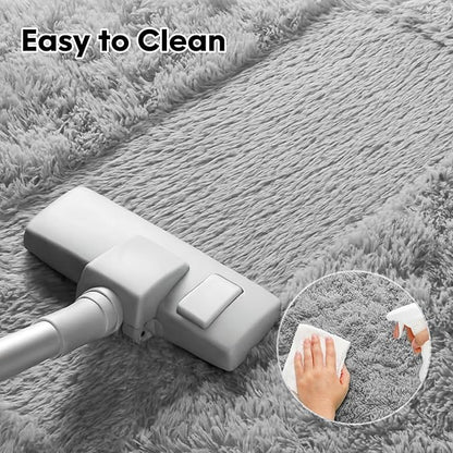 Fluffy Plush Shag Rug 5x7,Ultra Soft Rug for Living Room,Non-Slip Fuzzy Rugs for Bedroom,Carpet for Girl Boy Kids,Modern Indoor Home Decor Aesthetic,Light Gray