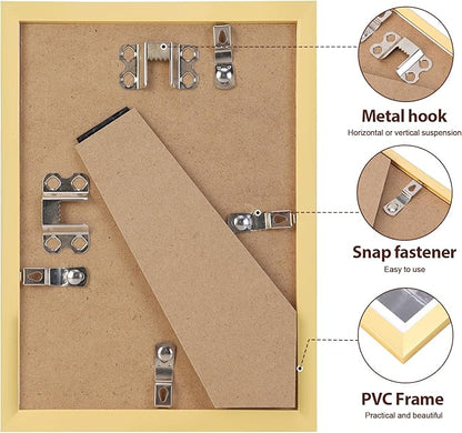 Fixwal 5x7 Picture Frame Set of 6 with Shatter Resistant Plastic Glass, Thin Border and Light Weight Photo Frames for Wall or Tabletop Display, Gift for Mother's Day, Father's Day, Graduation, Gold