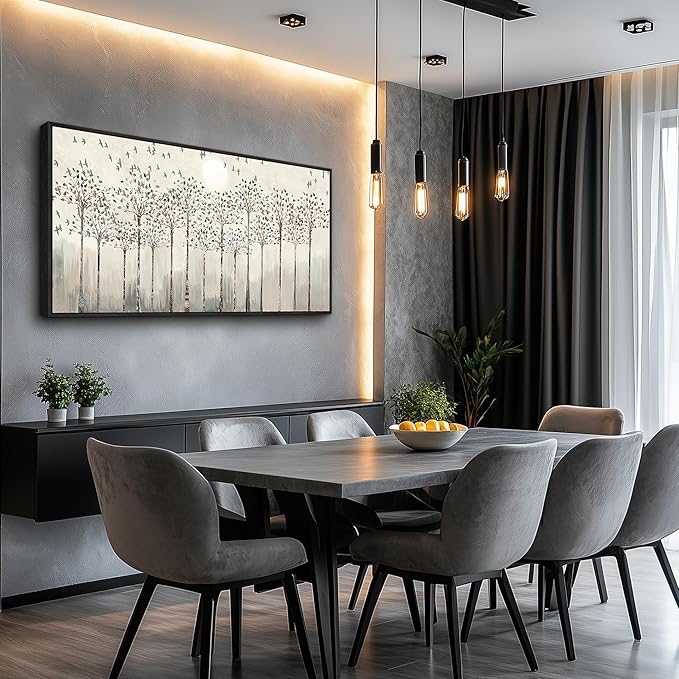 Scenery Abstract Wall Painting Framed Canvas Wall Art For Living Room Large Size Wall Decorations For Bedroom Office Wall Decor Pictures Artwork Canvas Prints Home Boho Wall Decor Black Framed