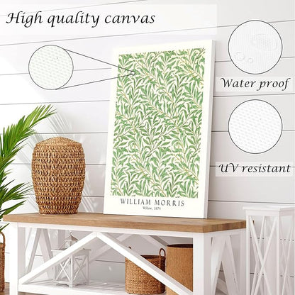 Induslyfe Framed Grass Wall Art Canvas Decor Set of 3, Matisse Mid Century Modern Art, Aesthetic Floral Botanical Prints Posters for Bedroom, Living Room, Bathroom 12x16