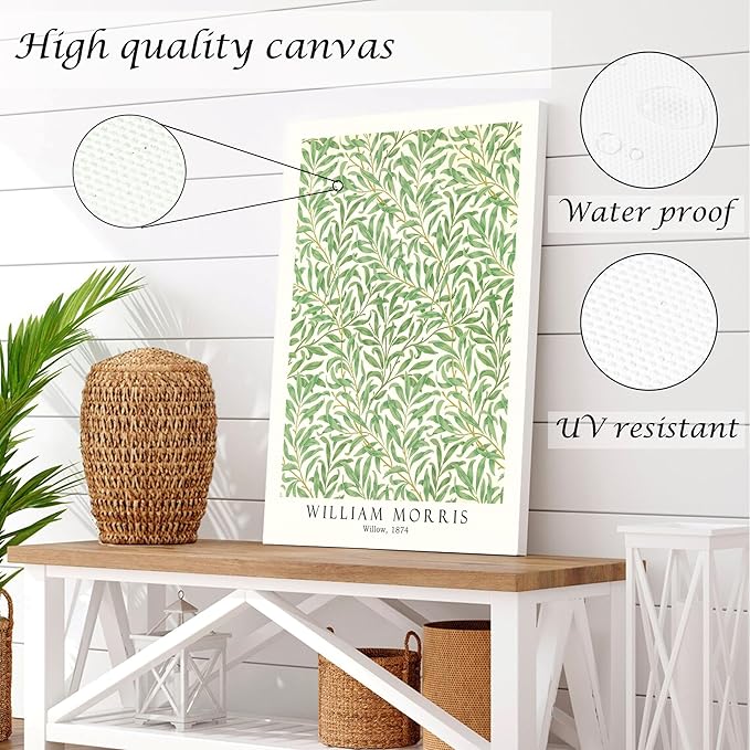 Induslyfe Large Framed Grass Wall Art Canvas Decor Set of 3, Matisse Framed Prints Posters Mid Century Modern Art, Aesthetic Floral Botanical Wall Art for Bedroom, Living Room, Bathroom 18x24
