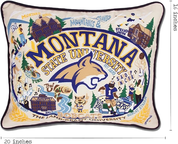 Catstudio Montana State University Collegiate Embroidered Decorative Throw Pillow