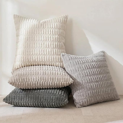 Fancy Homi 4 Packs Decorative Throw Pillow Covers for Living Room Couch Bed, Modern Farmhouse Boho Home Décor Accent Cushion Case, 18" x 18", Grey Series