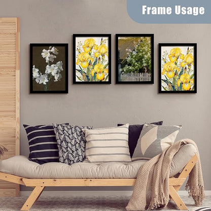 SESEAT 8.5x11 Picture Frame Set of 10, Display Pictures 8.5x11 Prints Without Mat, Tabletop or Wall Mounting, Black