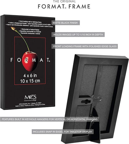 MCS Format 4x6 Picture Frame Black, Gallery Wall Vertical & Horizontal Wall Hanging Small Picture Frame or Tabletop Easel for Photos & Art Prints (12-Pack)