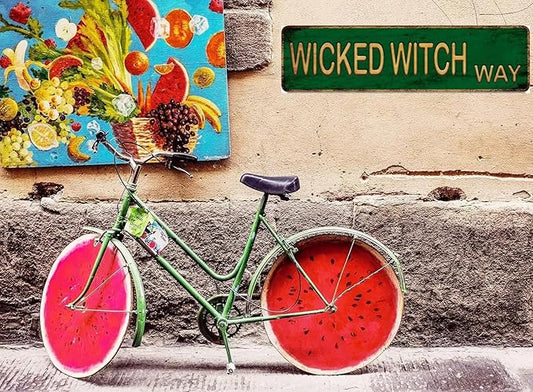 Vintage Metal WICKED WITCH WAY Street Sign, 4 x 16 in, Wall Art Decor, Retro Tin Ben Dover Lane Room Home Bar Pub Cafe Sign