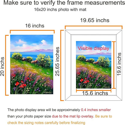 BESCRCL 18x24 Picture Frames Black Set of 6, Poster Frame Display Photo 16x20 or 18x24 without Mat, Wall Hanging Frame with Plexiglass