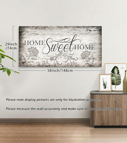 YYYYHPP YP2675 Home Sweet Home Wall Art Sign Canvas Print Wall Art Rustic Art for Living Room Bedroom and Office Home Kitchen Family Wall Decor