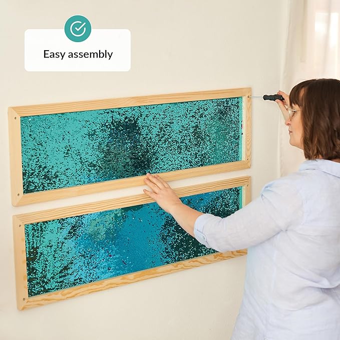 ODOXIA Sequin Sensory Wall Panel for Kids | Interactive Wall Decor & Flip Fabric Board | Reversible Toy for Play & Learning | Room Equipment & Autism Toys