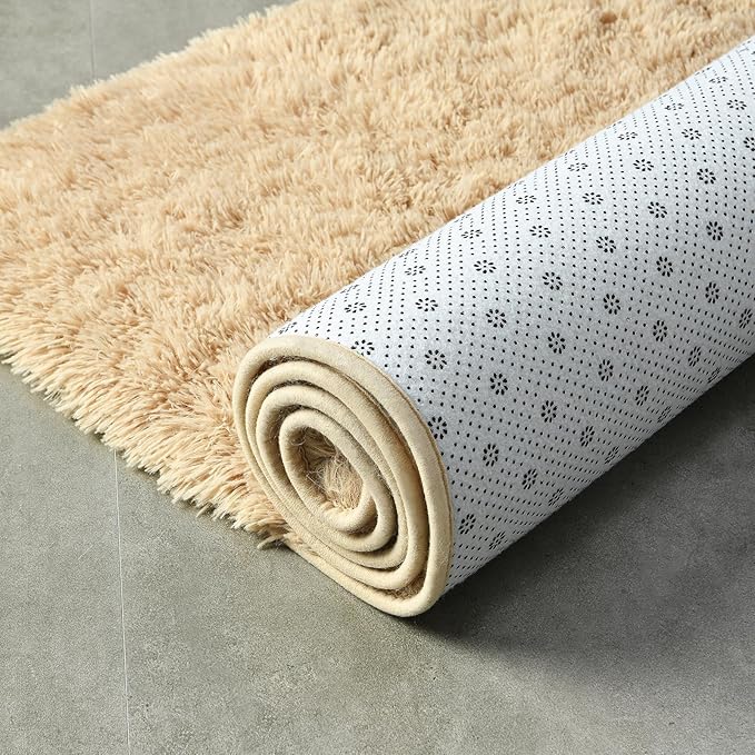 Andecor Soft Extra Large Area Rugs, 9x12 Indoor Shaggy Plush Rug for Living Room Bedroom Dorm Boys Girls Room Home Decor Floor Carpet, Camel