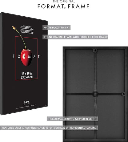 MCS Format 13x19 Poster Frame Black Woodgrain, Vertical & Horizontal Wall Hanging Large Picture Frame for Photos, Posters & Art Prints (6-Pack)