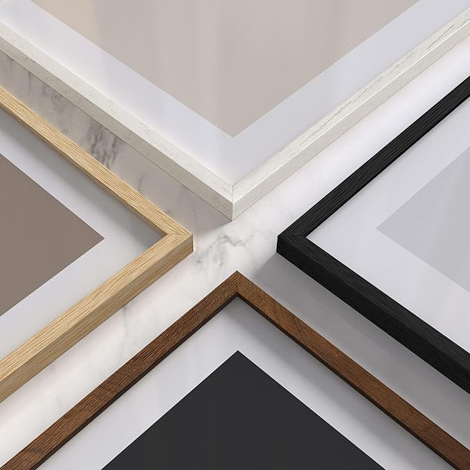 HAUS AND HUES 8.5x11 Walnut Oak Wood Picture Frames Set of 25 - Premium Bulk Picture Frames 8.5x11 Bundle - Elegant Gallery Wall Frame Set for Posters, Art Display