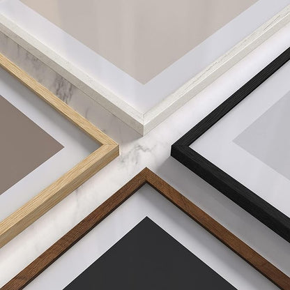 HAUS AND HUES 8.5x11 Walnut Oak Wood Picture Frames Set of 25 - Premium Bulk Picture Frames 8.5x11 Bundle - Elegant Gallery Wall Frame Set for Posters, Art Display