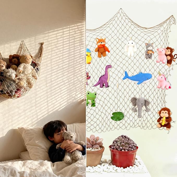 Decorative Fishing Net 2 Pack, 80x40 Inch Large Caramel Fish Net Decor for Wall, Photo Display, Nautical Mermaid Pirate Ocean Themed Beach Hawaii Under the Sea Party Decorations