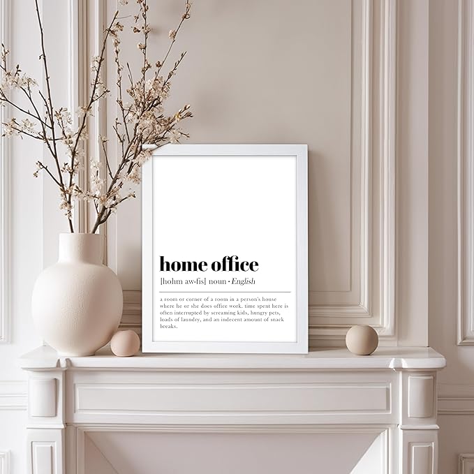 Poster Master Typography Poster - Retro Dictionary Print - Home Office Definition, Book Page, Funny - Gift for Colleague, Friend - Wall Decor for Home, Workplace, 11x14 White Framed