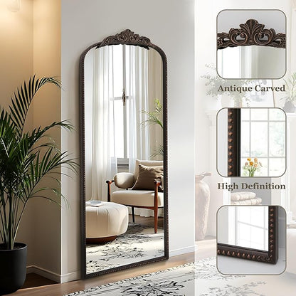 Micasso Bronze Full Length Mirror: 21''x56'' Traditional Ornate Vintage Floor Long Body Mirror - Baroque Antique for Wall/Dressing Room/Bedroom/Entryway/Hallway - Home Decor for Living Room