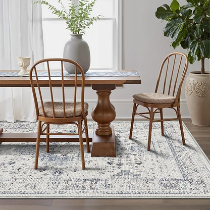 LUMI 10x14 Washable Area Rug for Living Room, Ultra Soft Traditional Rugs Non Slip with Rubber Backing, Low Profile, High Traffic, Stain Resistant Carpets, Ideal for Bedroom, Dining Room, Indoor