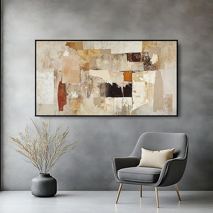 Large Wall Art, Black Metal Framed Canvas Prints, Waterproof Crystal Surface Artwork, Modern Minimalist Style Paintings for Bedroom Living Room Office Dining Room Hallway 29x58 Inches