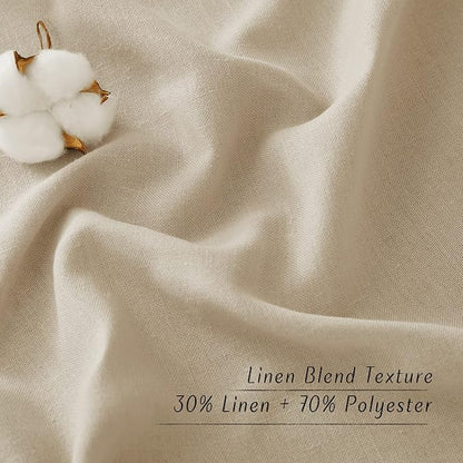 NICETOWN Angora Thick Linen Curtains 72" Length, Grommet Privacy Window Treatments Linen Weave with Light Penetration Vertical Drapes for Farmhouse/Home Office, W42 x L72, 2 Panels