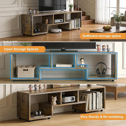 Lightdot TV Stand for TVs up to 55'', Modern Entertainment Center with Storage Open Shelf Large capacity for collection, Media Table TV Console for Living Room/Bedroom/Sofa Cabinet,Easy Assembly-Amber