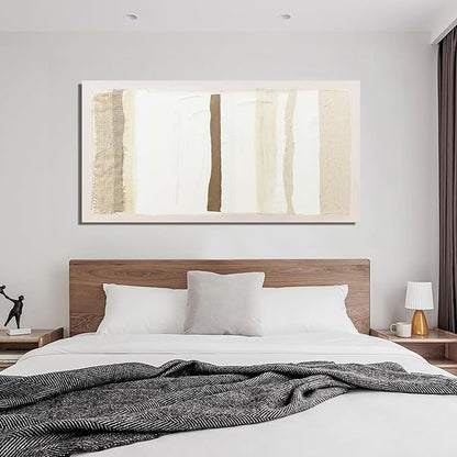 Neutral Wall Art Brown And White Wall Art Decor Artwork for Walls Large Wall Art Prints Modern Minimalist Wall Art Canvas Art Wall Decor 24"X48" for Living Room Bedroom Office Decor